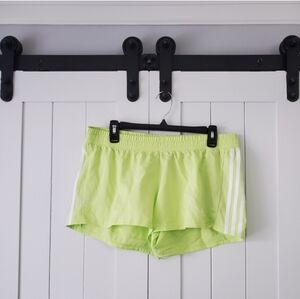 Adidas Women's 3-Stripes Pacer Woven Shorts In Lime Green. NEW!